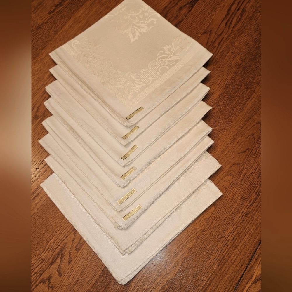 Damask 8 pc Napkin Set - VINTAGE Never Used - Japan